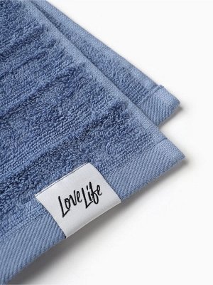 Полотенце махровое LoveLife «Сонора» 50x80 см, синее, 100% хлопок, 500 г/м²