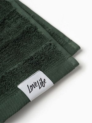 Полотенце махровое LoveLife «Сонора» 50x80 см, зелёное, 100% хлопок, 500 г/м²