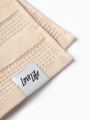 Полотенце махровое LoveLife «Макан» 50x80 см, бежевое, 100% хлопок, 480 г/м²