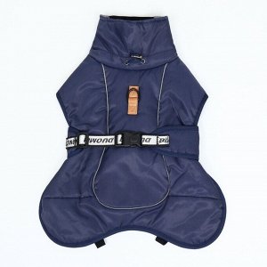 Попона для больших собак, мембранная ткань, размер 3XL (ДС 51, ОШ 50, ОГ 67-75 см), синяя
