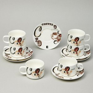 Кофейный набор lefard "coffee mania" на 6 пер. 12 пр. 180 мл