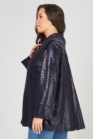 Куртка Легкая куртка из ткани масло со стильным принтом-глиттером, напоминающим блеск дождевых капель. Изделие расклешенного A-силуэта, на подкладке, ; укороченными рукавами-колокол, с широкими манжет
