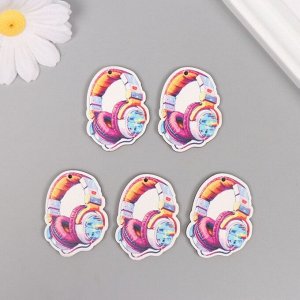 Декор для творчества дерево «Крутые наушники», 4x2.9x0.3 см