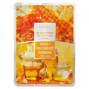Тканевая маска с медом и улиточным секретом Deoproce Color Synergy Effect Sheet Mask Yellow