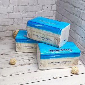 Exclusive Бумажные двухслойные салфетки &quot;SeaPrim&quot; 5 уп. 200 шт. 175 x 150 мм