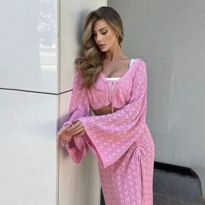 Костюм трикотажный с юбкой, женский