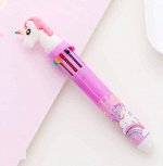 Ручка 10-цветная единорог розовый