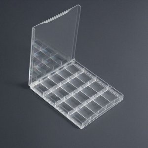Органайзер для хранения мелочей, 20 ячеек, 14.5x12.5x1.7 см, прозрачный
