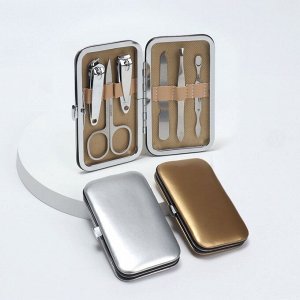 Набор маникюрный «Metallic», 6 предметов, в футляре, цвет МИКС