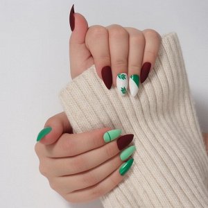 Накладные ногти, 24 шт., с клеевыми пластинами, форма миндаль, матовые, разноцветные