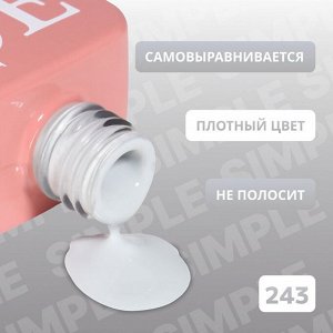 Гель лак для ногтей, однотонный, трехфазный, 10 мл, LED/UV, серый (243)