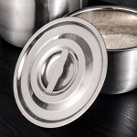 Миска из нержавеющей стали с крышкой для горячих блюд, салатов, на кухню, в поход, пикник, 18 см