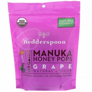 Wedderspoon, Organic Manuka Honey Pops, Grape, 24 Count, 4.15 oz (118 g)