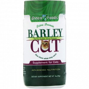 Green Foods, Порошок из зеленых побегов ячменя для кошек Barley Cat, 3 унции (85 г)