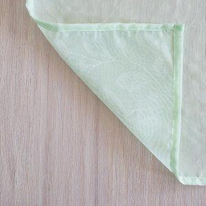 Ткань Вуаль с тиснением листья фисташка                                  (ш300см)