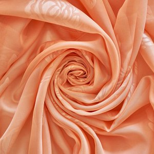 Вуаль с тиснением роза персик                    (ш.300см)