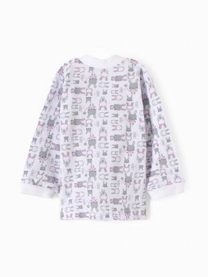 Кофточка детская ATA kids «Зайки», белая/розовая.