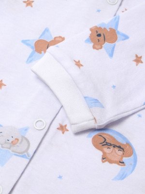 Кофточка детская ATA kids «Сон», молочная/голубая.