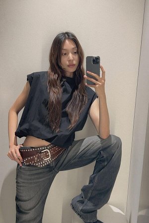 Топ Цвет как на первом фото ТОП-ШАР ZW КОЛЛЕКЦИЯ (BALLON-TOP ZW COLLECTION) Топ ZARA WOMAN COLLECTION из смесовой хлопчатобумажной ткани. С высоким воротником. Без рукавов. Широкий низ с декоративными