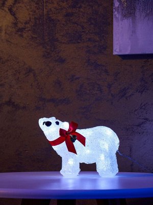 Светодиодная фигура «Мишка» 12x17 см, акрил, 20 LED, батарейки ААх2 (не в комплекте), свечение белое