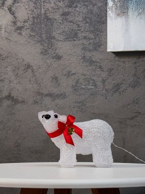 Светодиодная фигура «Мишка» 12x17 см, акрил, 20 LED, батарейки ААх2 (не в комплекте), свечение белое