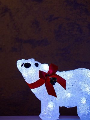 Светодиодная фигура «Мишка» 12x17 см, акрил, 20 LED, батарейки ААх2 (не в комплекте), свечение белое