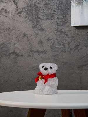 Светодиодная фигура «Медвежонок» 13x10 см, акрил, 20 LED, батарейки ААх2 (не в комплекте), свечение белое
