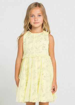 Платье для девочки Crockid К 5442 бледно-лимонный, летние цветы