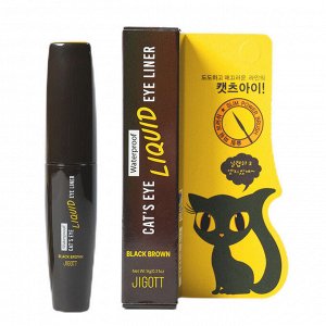 Jigott Водостойкая жидкая подводка для глаз / Cat's Eye Waterproof Liquid Eyeliner Black Brown, черно-коричневый