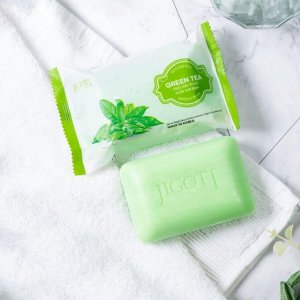 Jigott Мыло-скраб для лица и тела с экстрактом зеленого чая / Green Tea Scrub Soap, 150 г