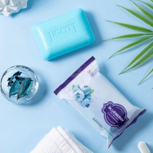 Jigott Мыло-скраб для лица и тела с экстрактом черники / Blueberry Scrub Soap, 150 г