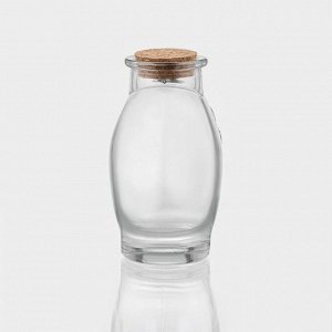 Банка для сыпучих продуктов Доляна «Парфе. Амур», 350 мл, 5*11 см, с пробковой крышкой, стекло, прозрачная