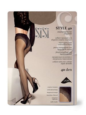 Колготки Style 40 прозрачные эластичные колготки с ажурными трусиками