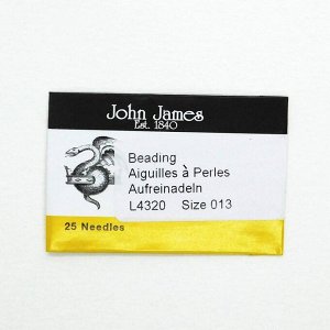 Иглы бисерные, 49мм, John James, №13, набор 25 шт.