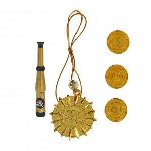 1477179 Пиратский набор, труба, медаль, монеты, 3 шт.