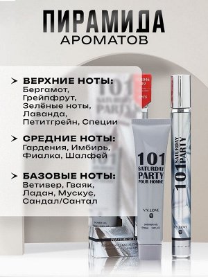 Парфюмерный набор мужской 101 SaturDay Party: Туалетная вода, 35мл + Лосьон для тела, 35мл