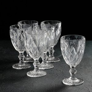 Набор бокалов стеклянных для вина «Круиз», 6 шт, 300 мл, 8,5?17,5 см, цвет прозрачный