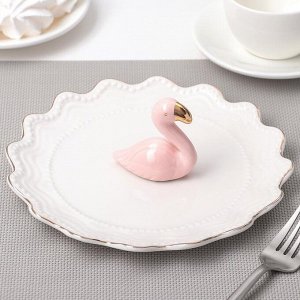 Тарелка десертная 20 см "Золотой фламинго"