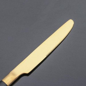 Набор столовых приборов из нержавеющей стали Magistro «Версаль», 4 предмета, цвет ручек чёрный, цвет металла золотой