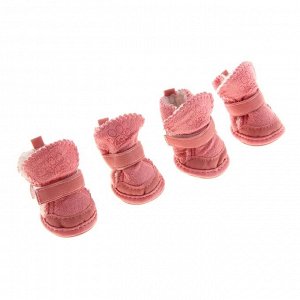 Ботинки Элеганс, набор 4 шт, размер 3 (подошва 5 х 4,2 см) розовые
