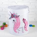 Корзина для хранения игрушек «Единорог» 35?35?45 см