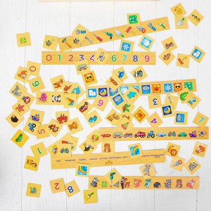 Деревянный комодик сортер «Развиваем внимание и память» (88 картонных карточек)