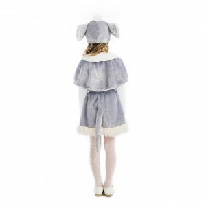 Карнавальный костюм "Мышка", 3 предмета: пелерина, юбка, маска-шапочка. Рост 122-128 см