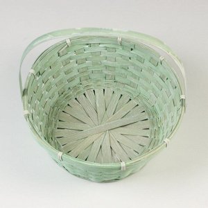 Корзина плетеная, 26х12/30 см, зеленый, бамбук