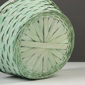 Корзина плетеная, 26х12/30 см, зеленый, бамбук
