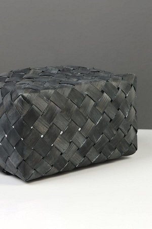 Корзина плетёная, 27x14x13 см, плетёная ручка h=13 см, ива, серая