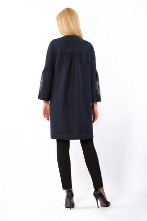 Пальто женское "Оделис" модель 711/1 темно-синее
