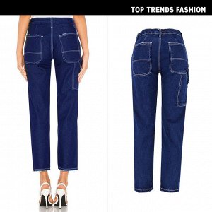 Женские джинсы слим, укороченные, цвет синий