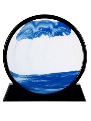 Песочные часы-картина, d=26 см, антистресс, песок синий