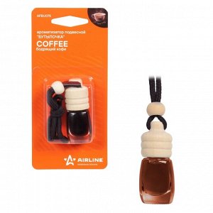 Ароматизатор подвесной Airline «Бутылочка» Coffee (Бодрящий кофе), жидкий, 5мл, арт. AFBU075